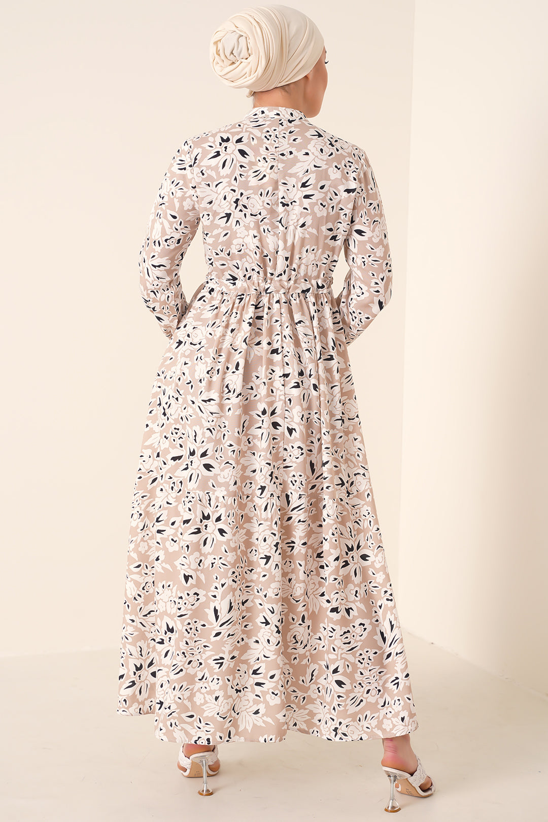 Bigdart 2144 Robe de Modeste à Col Mao - Crème