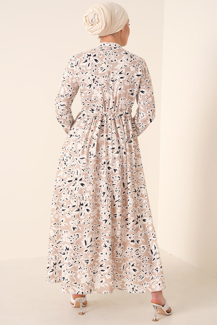 Bigdart 2144 Robe de Modeste à Col Mao - Crème