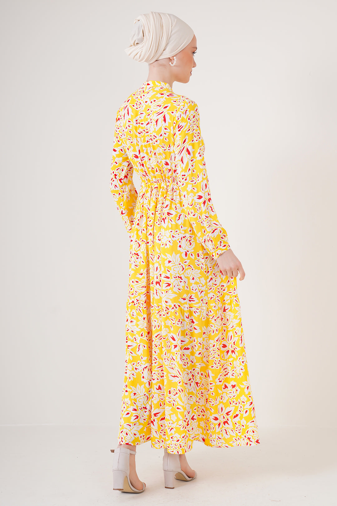 Bigdart 2144 Robe de mode modeste à col officier - Jaune