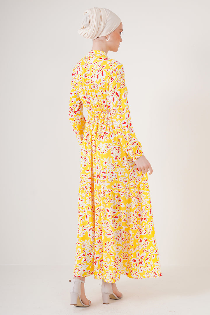 Bigdart 2144 Robe de mode modeste à col officier - Jaune