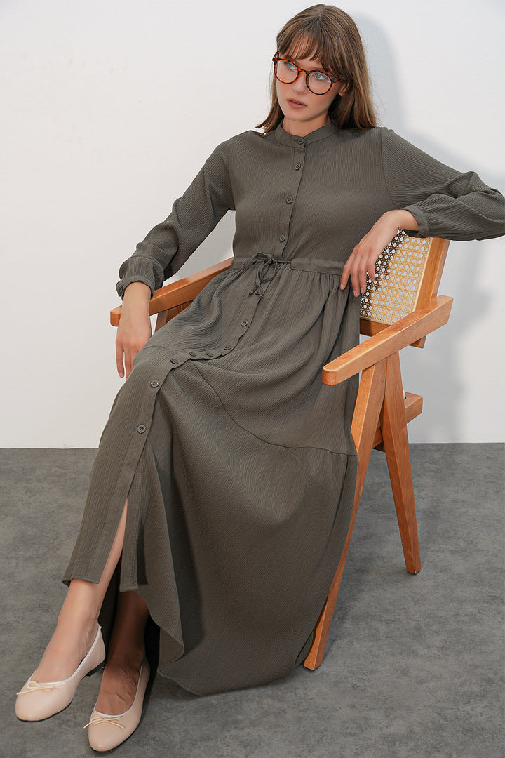 Bigdart 2144 Robe de mode col mandarin - a.Kaki