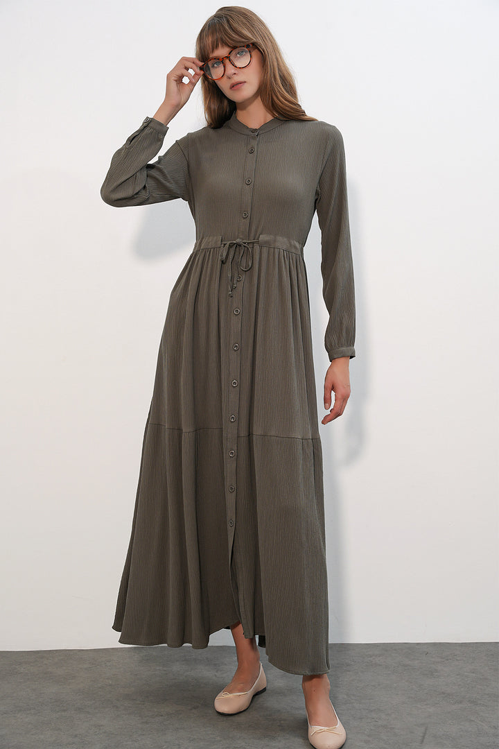 Bigdart 2144 Robe de mode col mandarin - a.Kaki