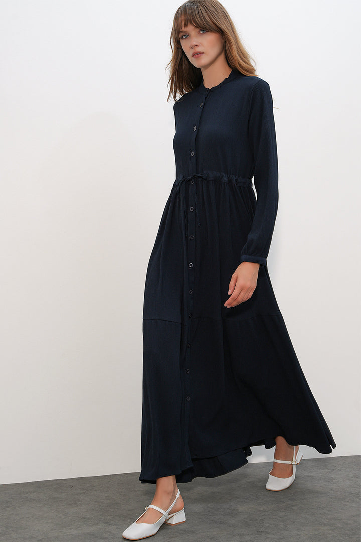 Bigdart 2144 Robe de modestie à col montant - Bleu marine