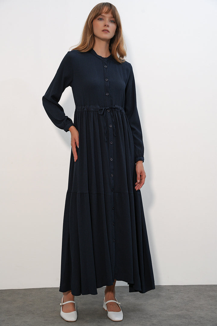 Bigdart 2144 Robe de modestie à col montant - c.Bleu marine
