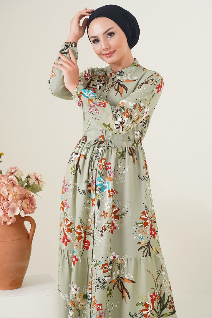 Bigdart Robe de mode à col mao 2144 - d.Kaki