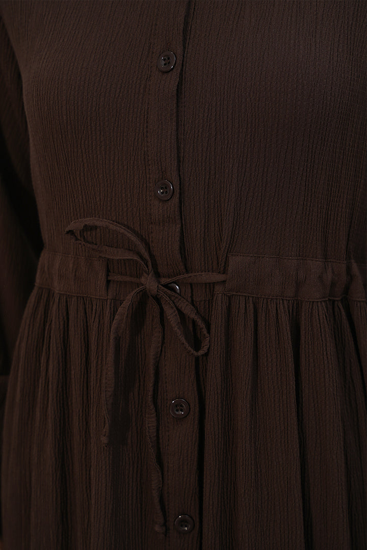 Bigdart 2144 Robe de Mariage Col Mao - Marron