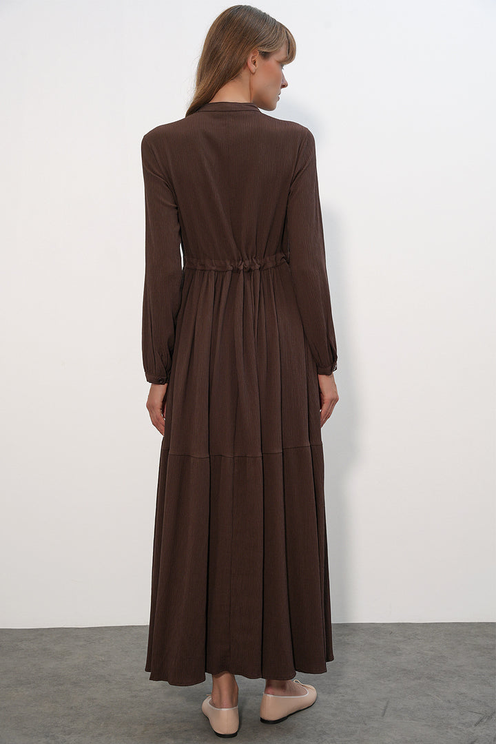 Bigdart 2144 Robe de Mariage Col Mao - Marron Foncé
