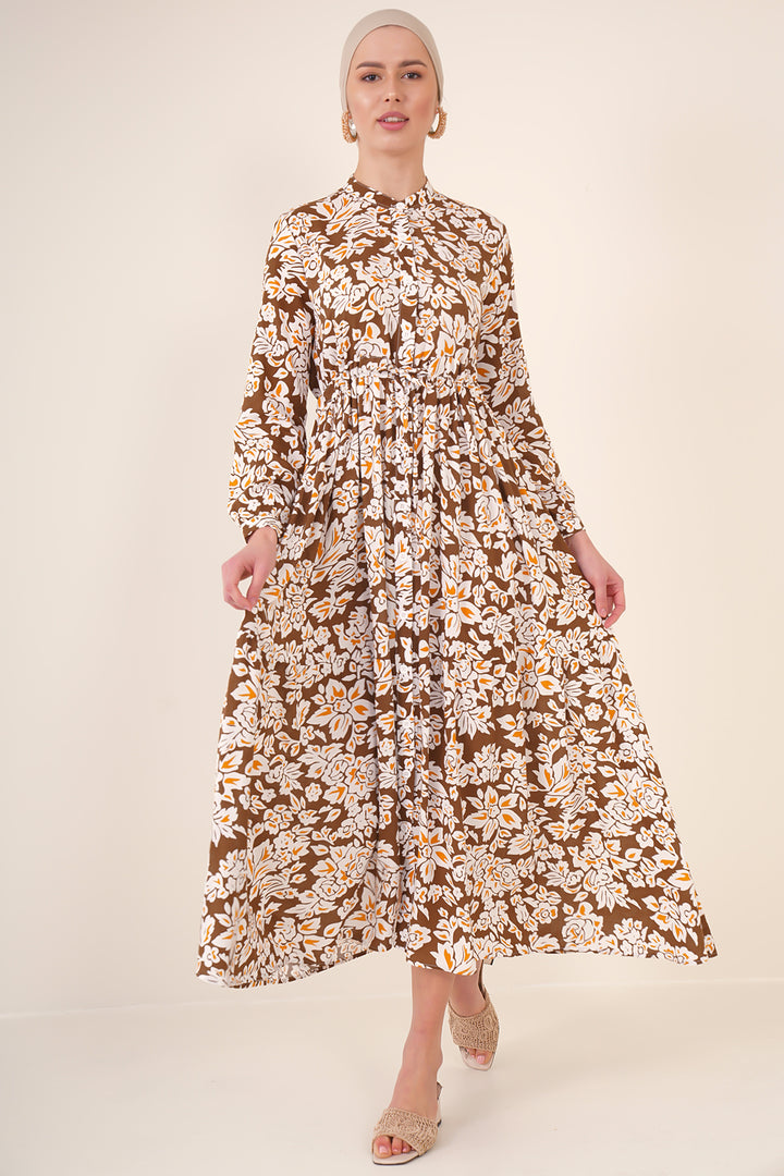 Bigdart Robe de hijab à col magistral 2144 - Marron