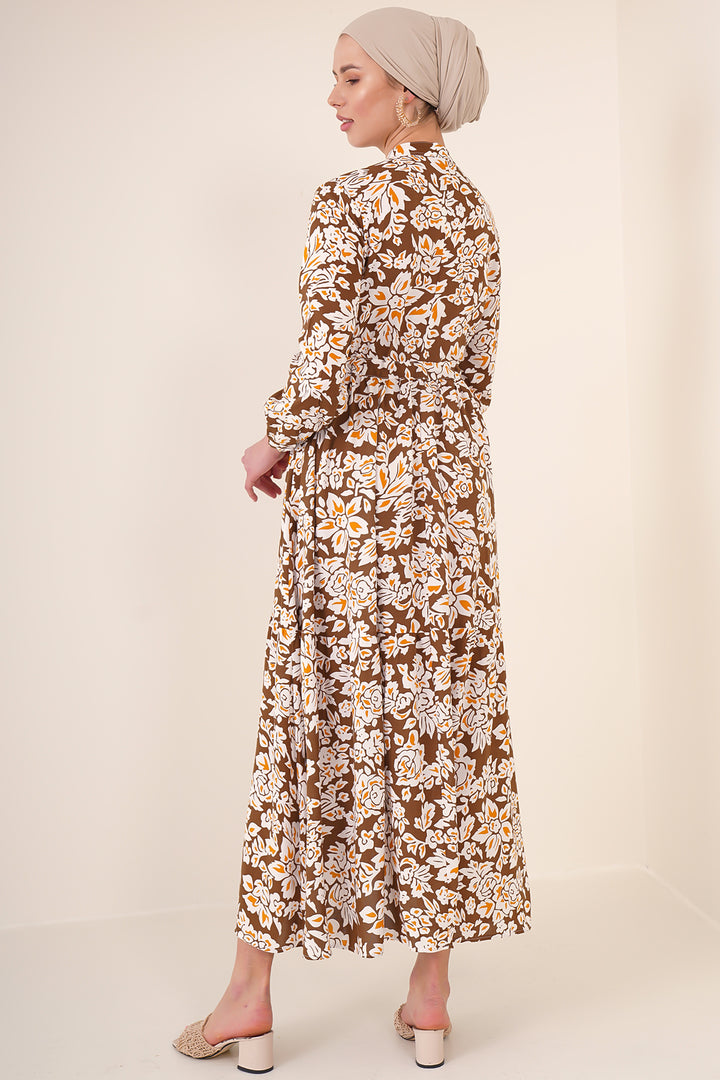 Bigdart Robe de hijab à col magistral 2144 - Marron