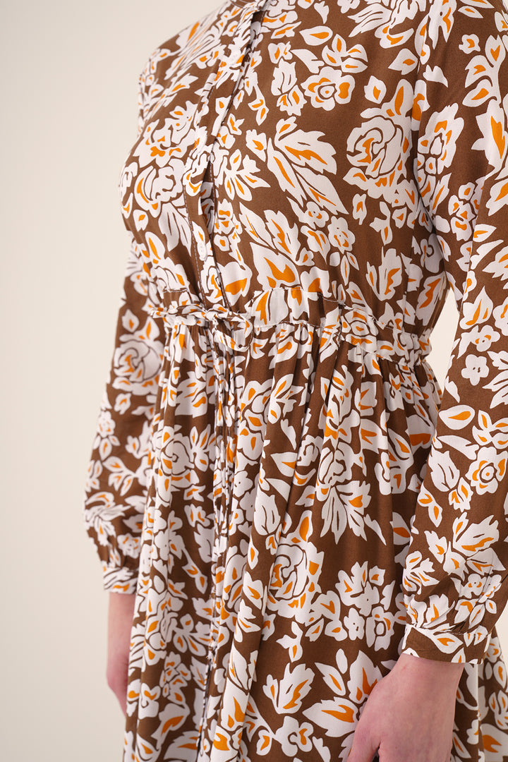 Bigdart Robe de hijab à col magistral 2144 - Marron