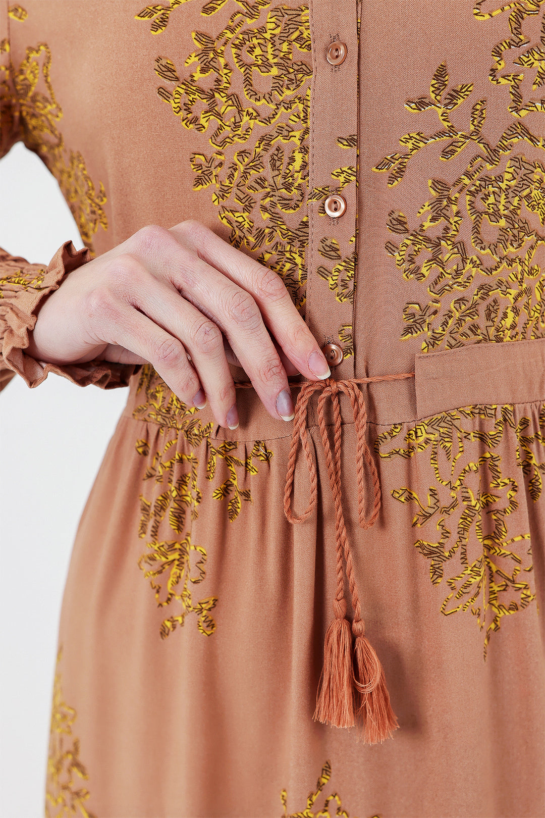 Bigdart 2145 Robe Modeste Imprimée - Biscuit