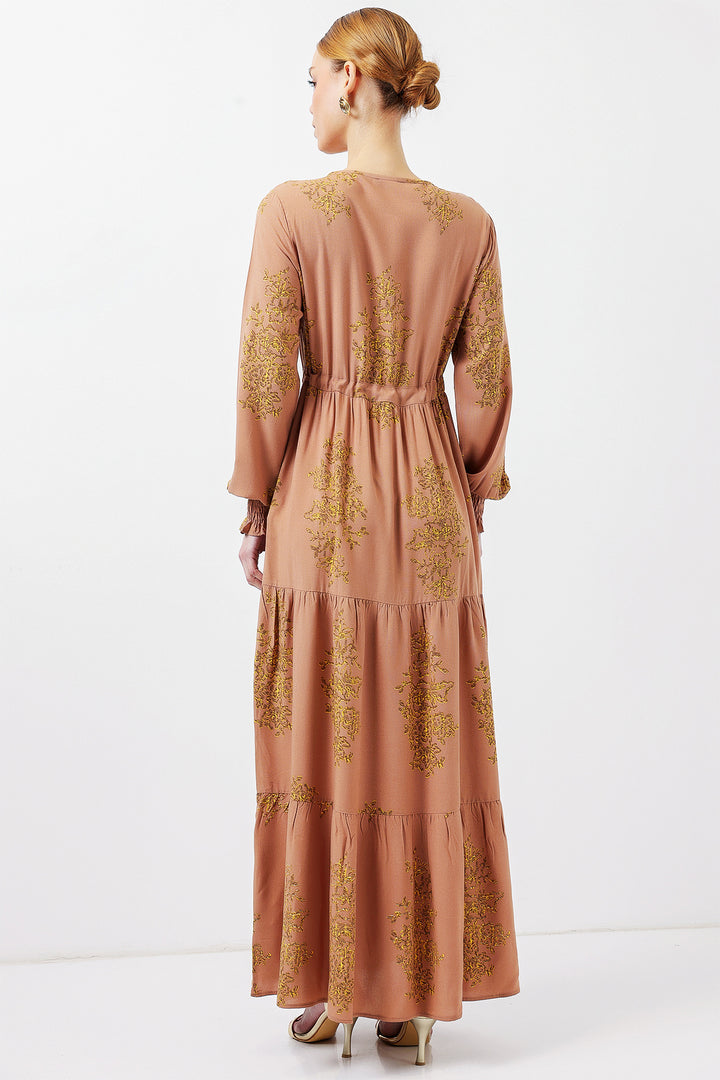 Bigdart 2145 Robe Modeste Imprimée - Biscuit