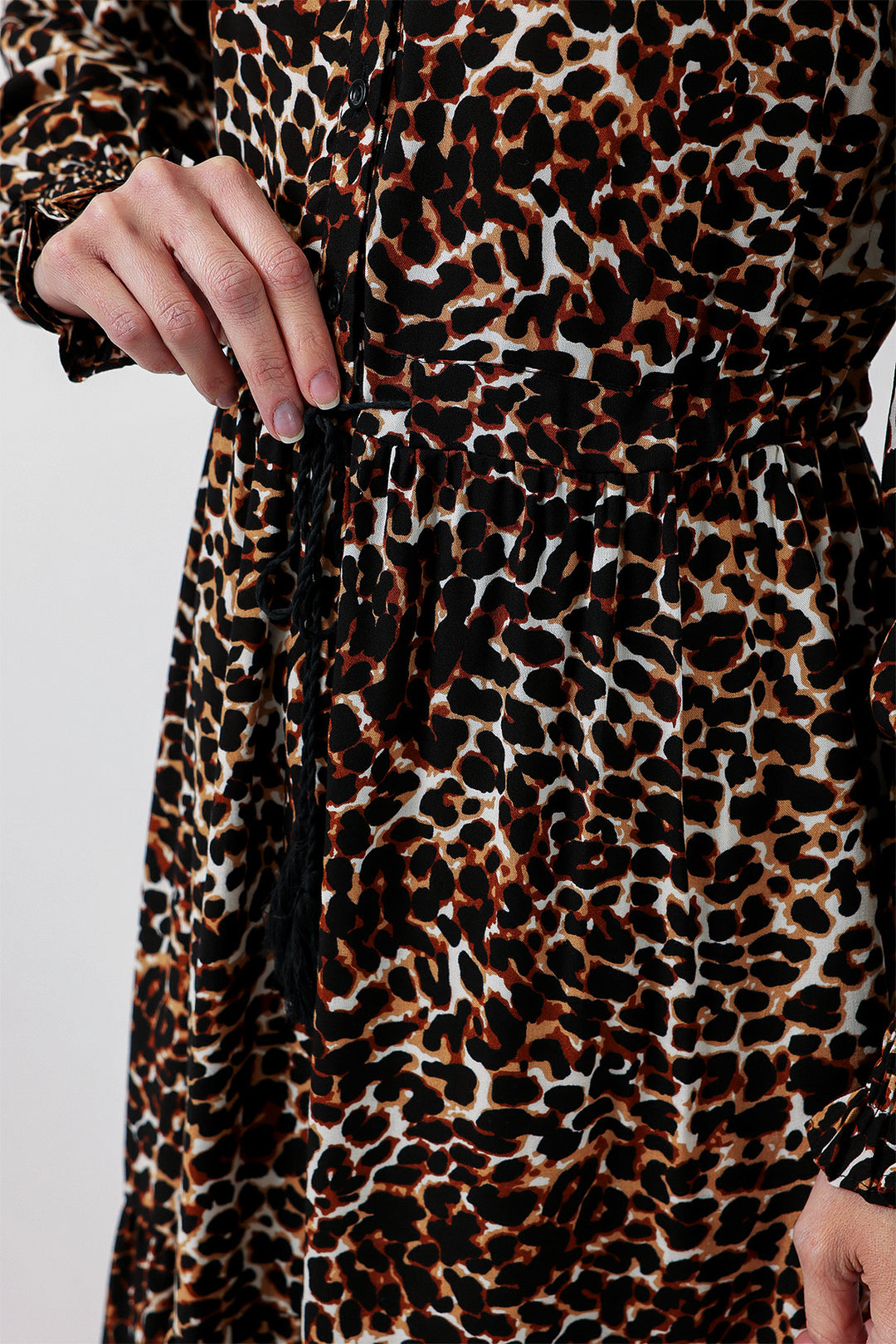 Bigdart 2145 Robe Modeste Imprimée - Marron Chocolat