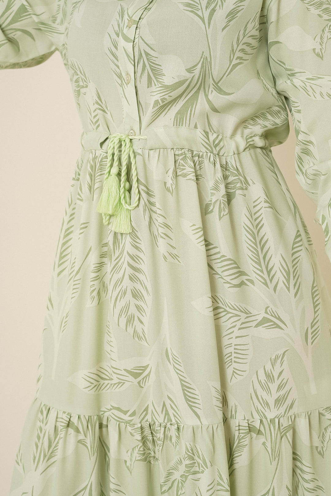 Bigdart 2145 Robe Modeste Imprimée - Vert Émeraude