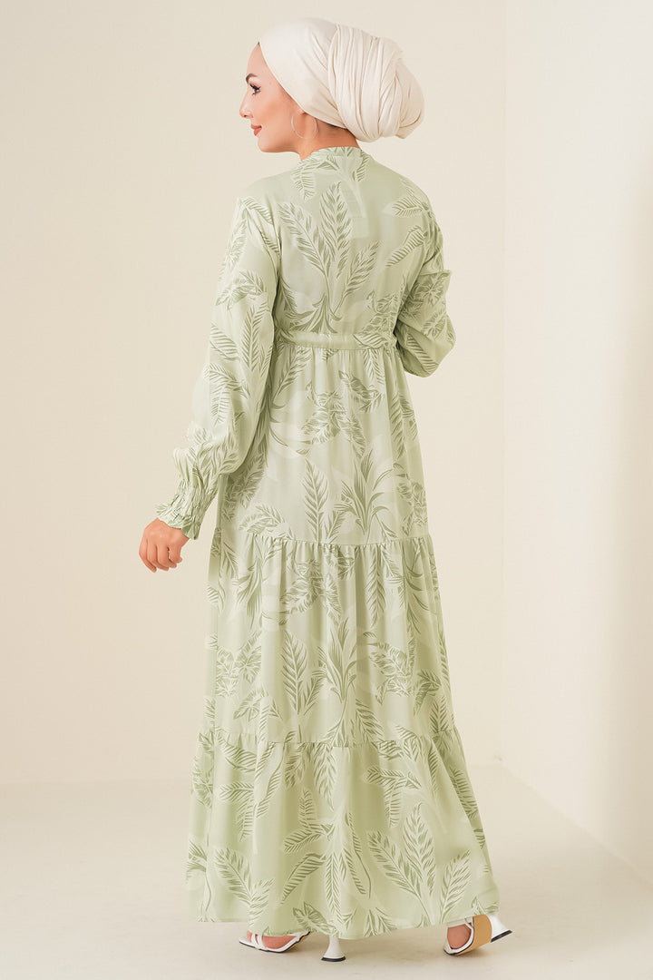 Bigdart 2145 Robe Modeste Imprimée - Vert Émeraude