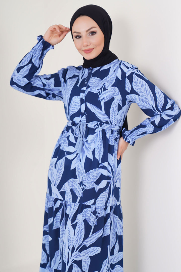 Bigdart 2145 Robe de mode modeste - Bleu marine