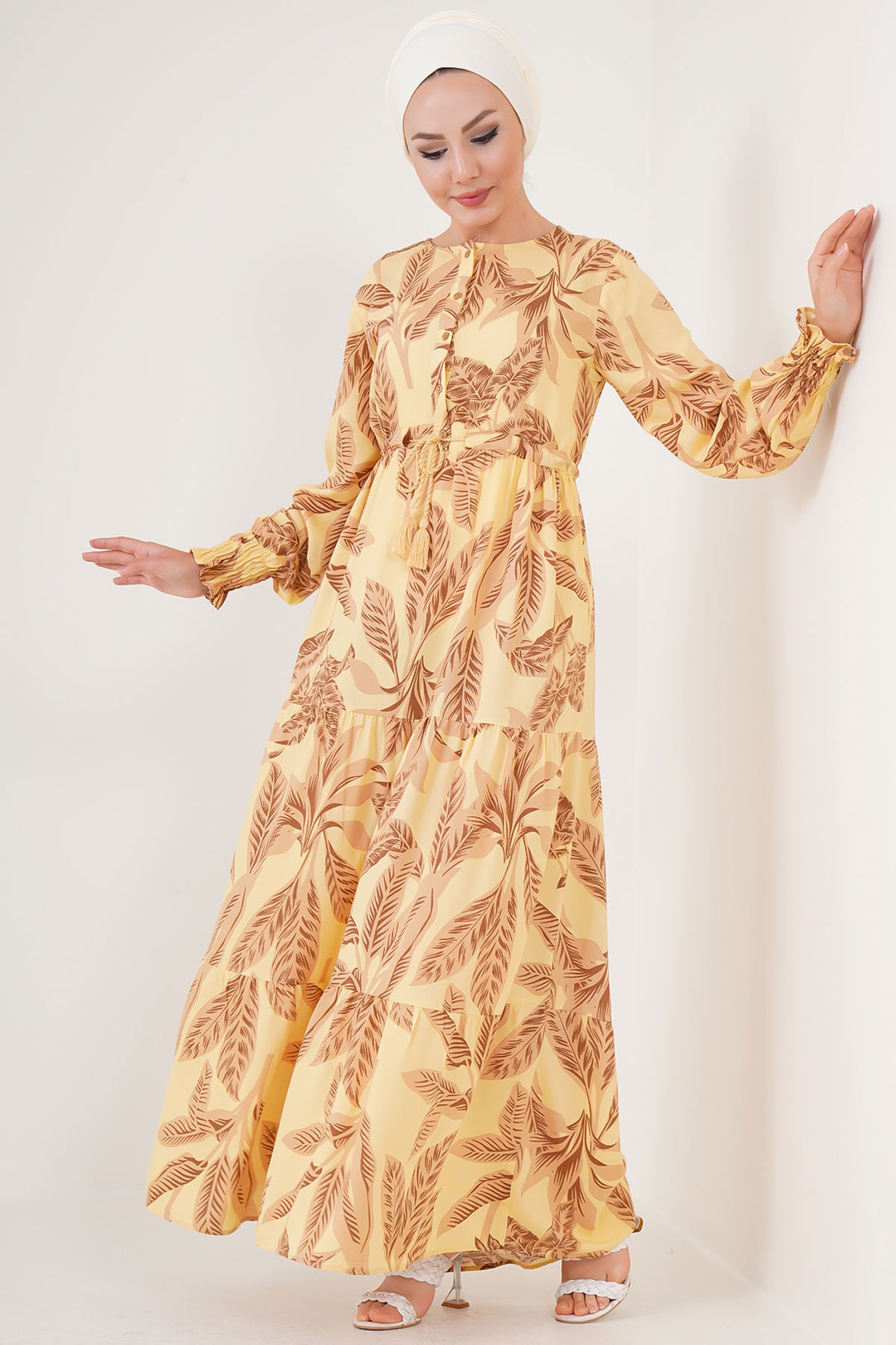 Bigdart 2145 Robe de mode modeste - Jaune