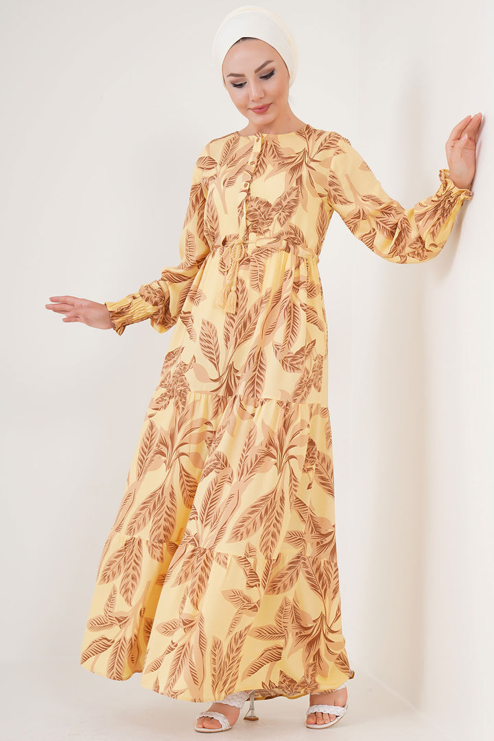 Bigdart 2145 Robe de mode modeste - Jaune