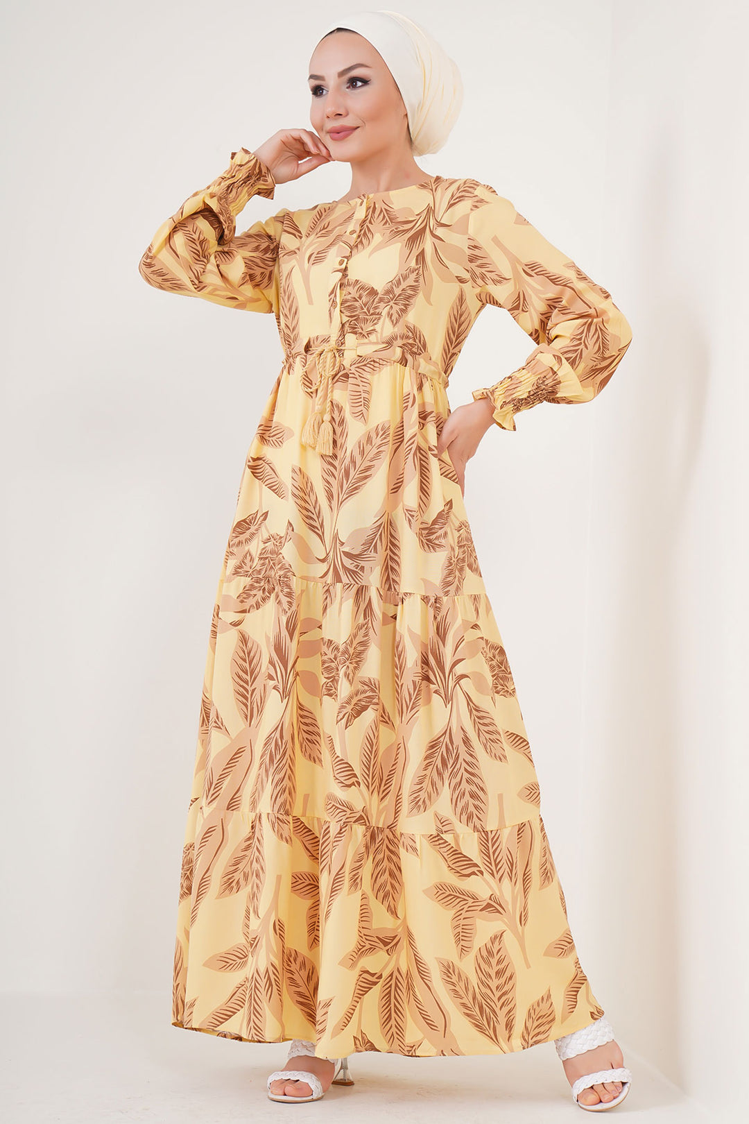 Bigdart 2145 Robe de mode modeste - Jaune