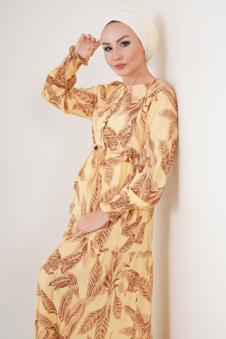Bigdart 2145 Robe de mode modeste - Jaune