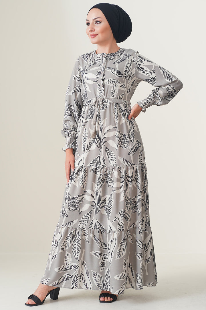 Bigdart 2145 Robe Modeste Imprimée - Pierre