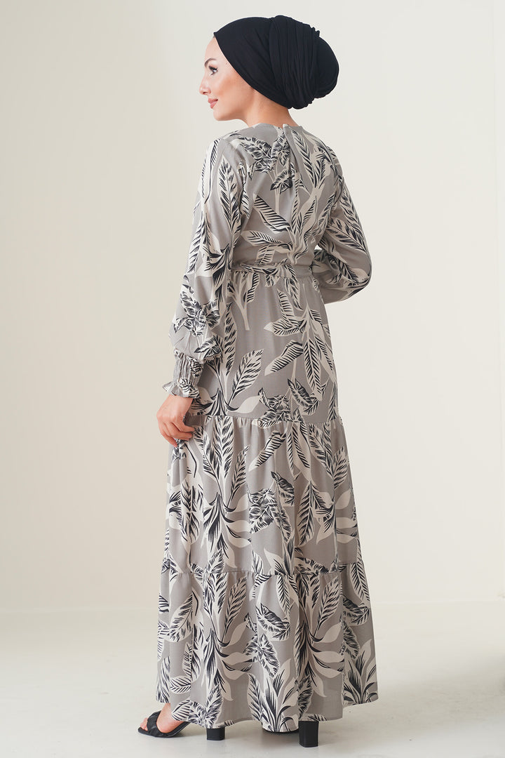 Bigdart 2145 Robe Modeste Imprimée - Pierre
