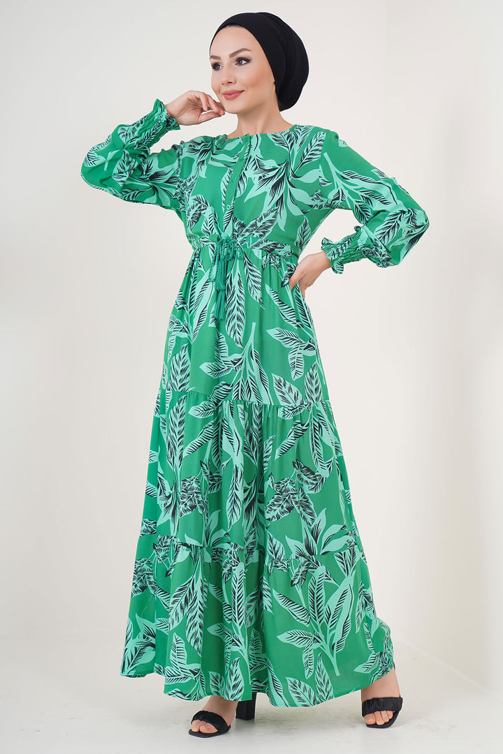 Bigdart 2145 Robe de mode modeste - Vert