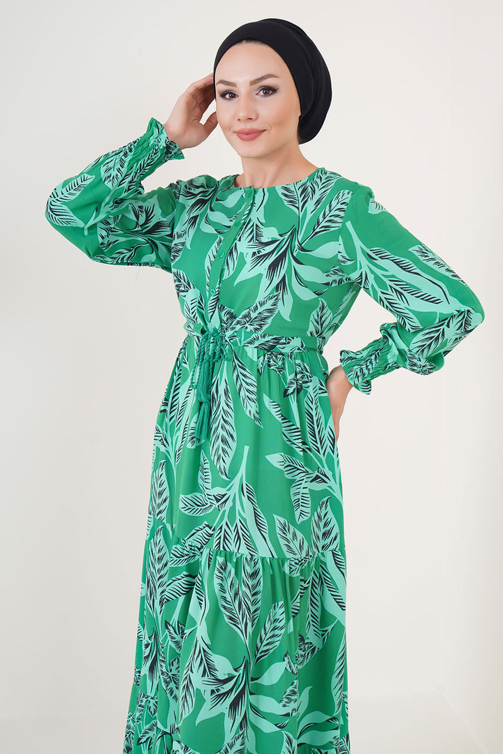 Bigdart 2145 Robe de mode modeste - Vert