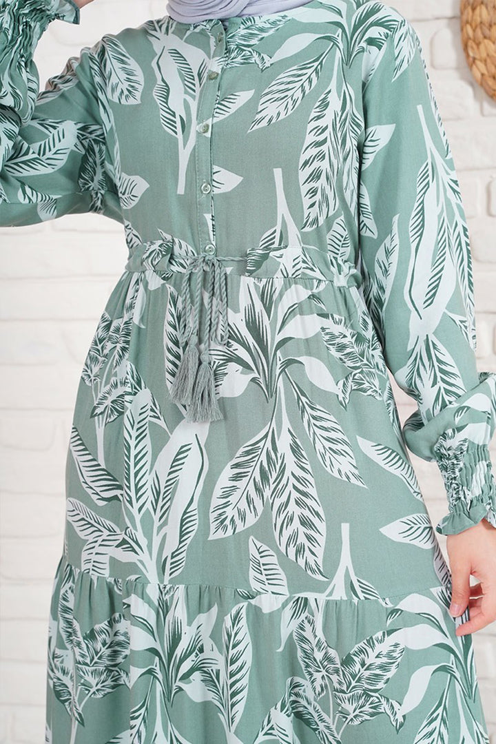 Bigdart Robe de hijab à motifs 2145 - Kaki