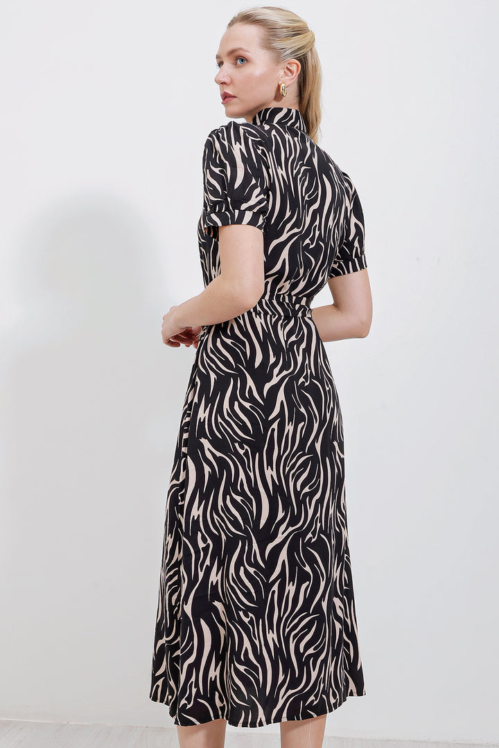 Bigdart 2213 Robe en Viscose à Manches Courtes - Beige