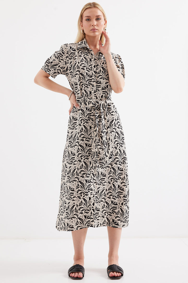 Bigdart 2213 Robe en viscose à manches courtes - Noir