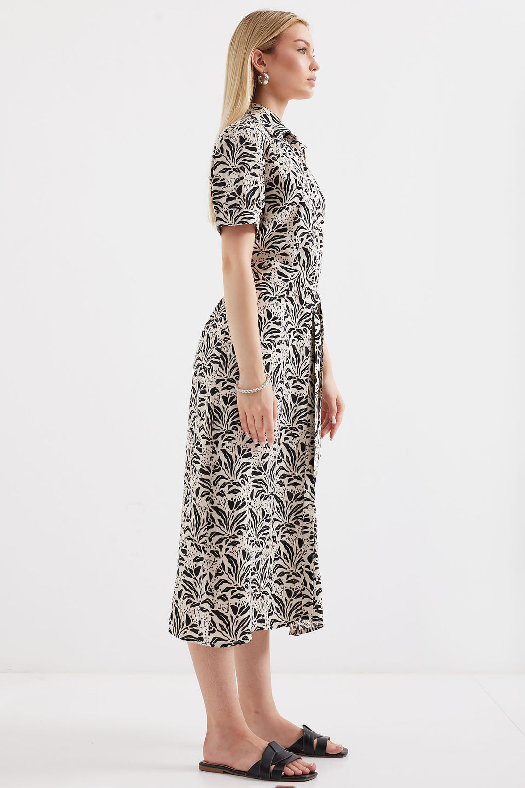 Bigdart 2213 Robe en viscose à manches courtes - Noir
