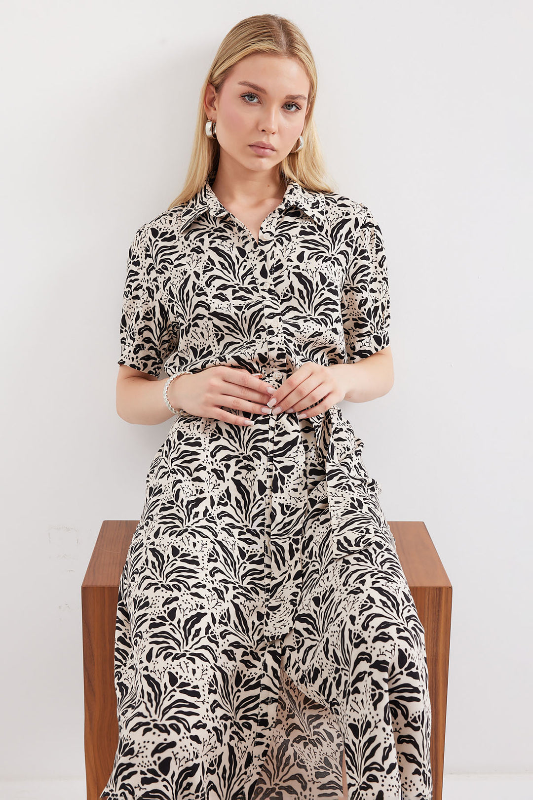 Bigdart 2213 Robe en viscose à manches courtes - Noir