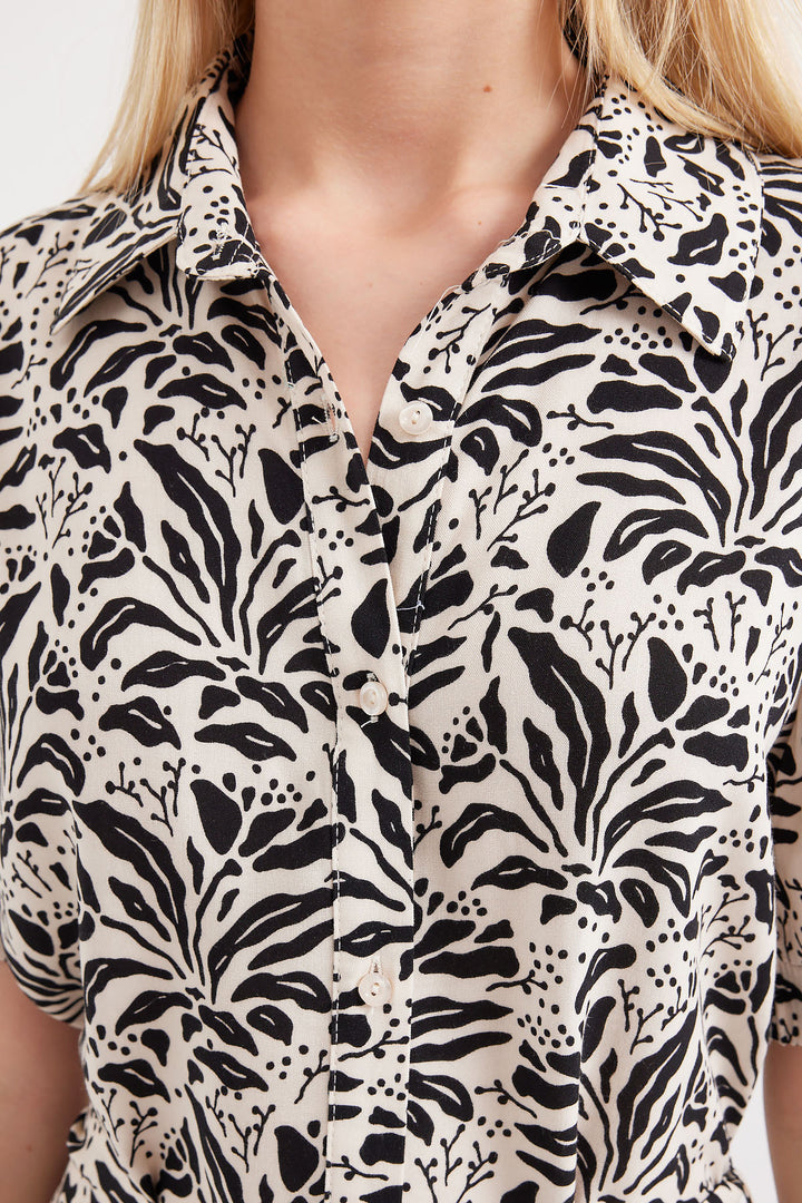 Bigdart 2213 Robe en viscose à manches courtes - Noir