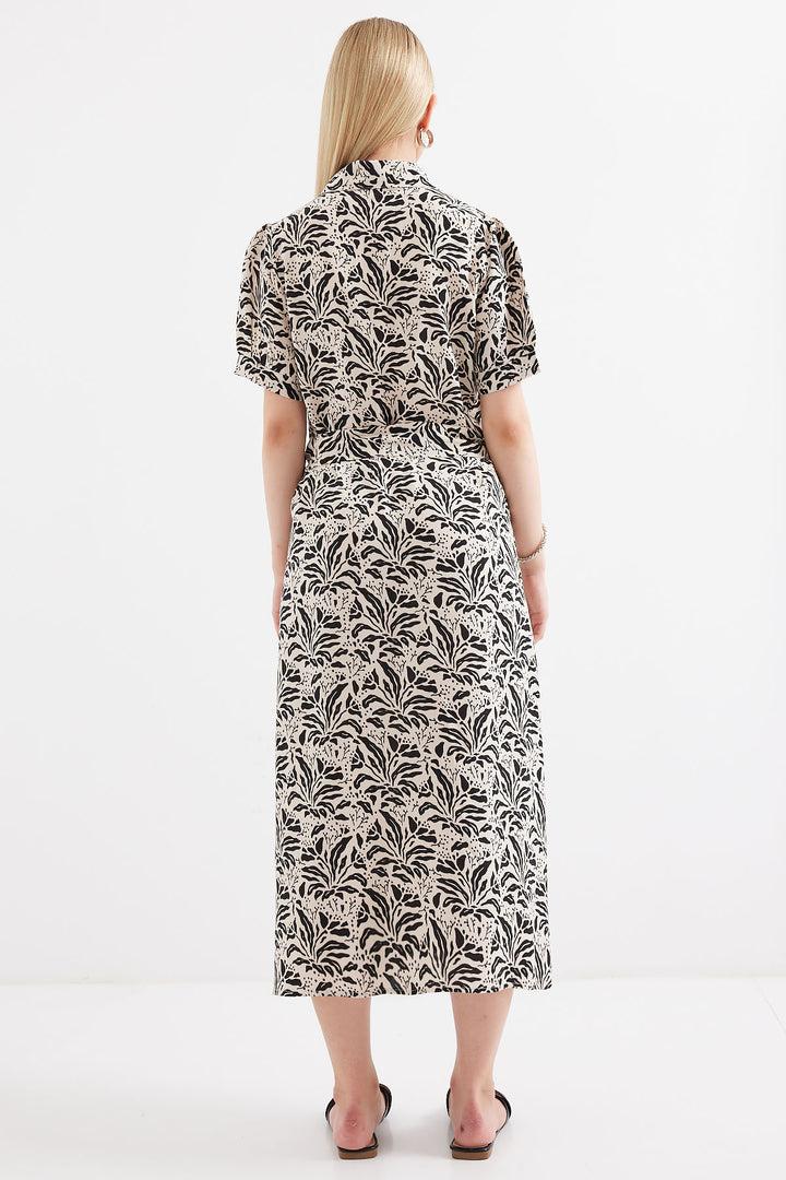 Bigdart 2213 Robe en viscose à manches courtes - Noir