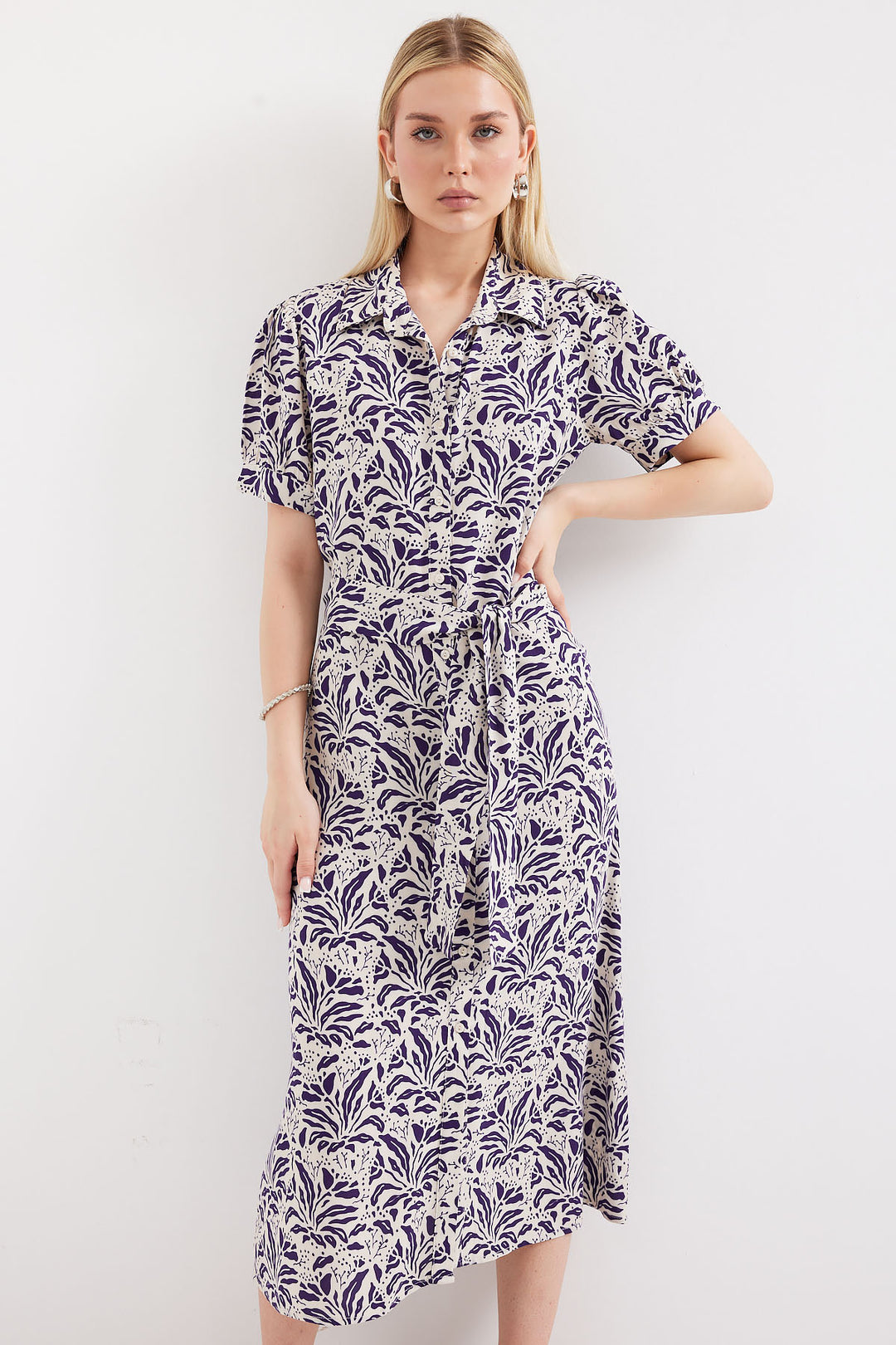 Bigdart 2213 Robe en viscose à manches courtes - Bleu marine
