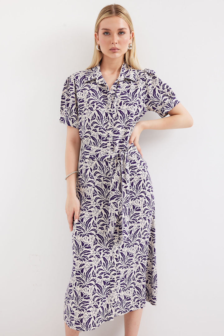 Bigdart 2213 Robe en viscose à manches courtes - Bleu marine