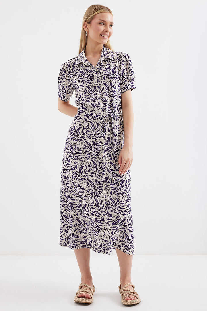 Bigdart 2213 Robe en viscose à manches courtes - Bleu marine