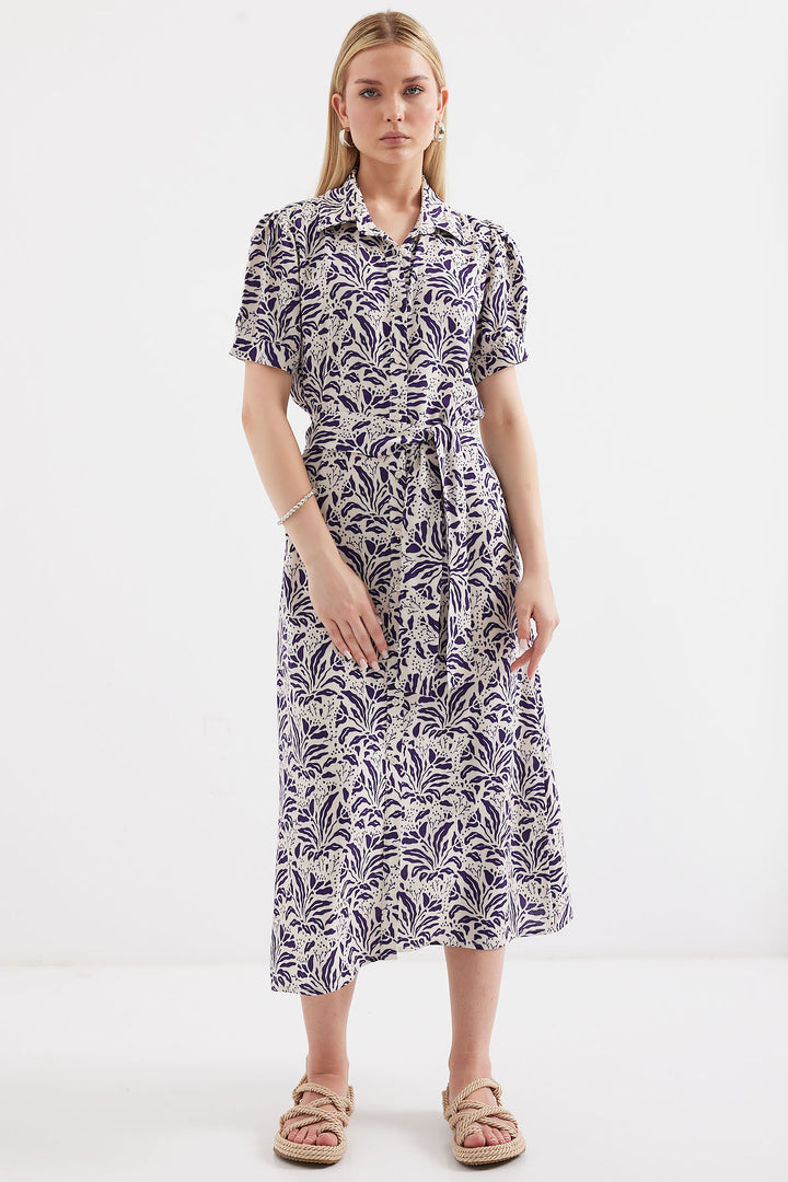 Bigdart 2213 Robe en viscose à manches courtes - Bleu marine