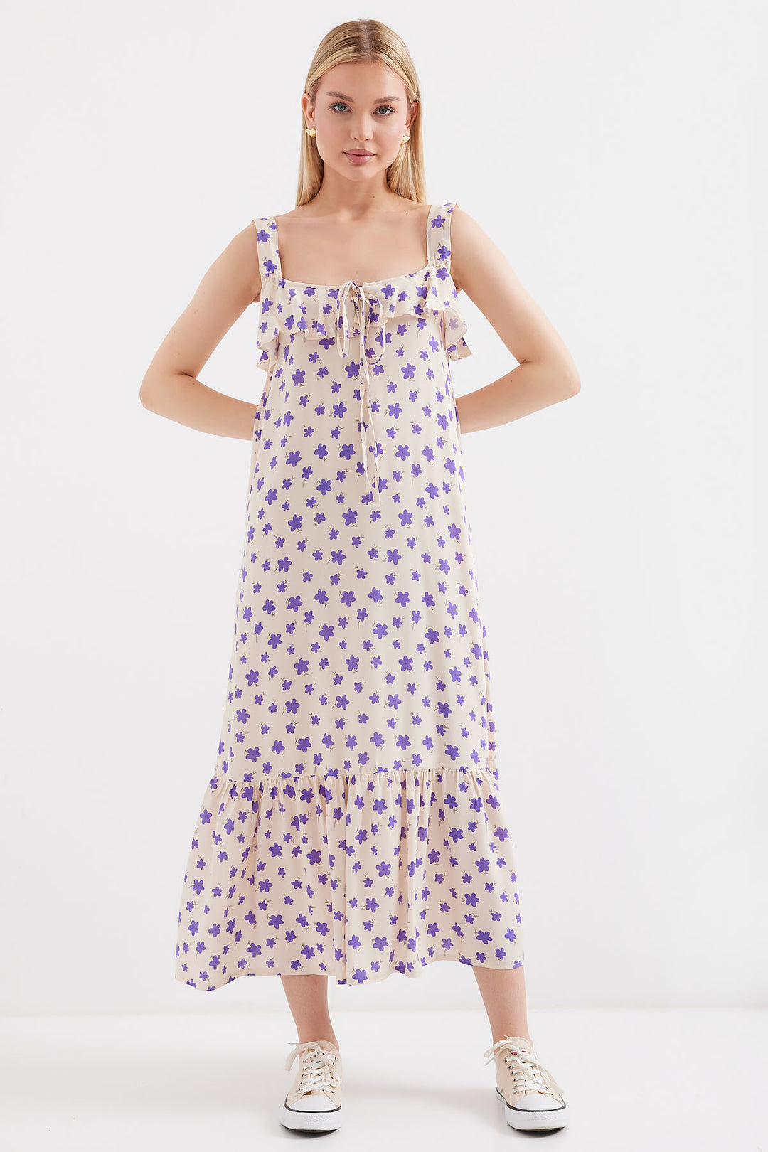 Bigdart 2237 Robe en viscose à bretelles imprimée - Lilas
