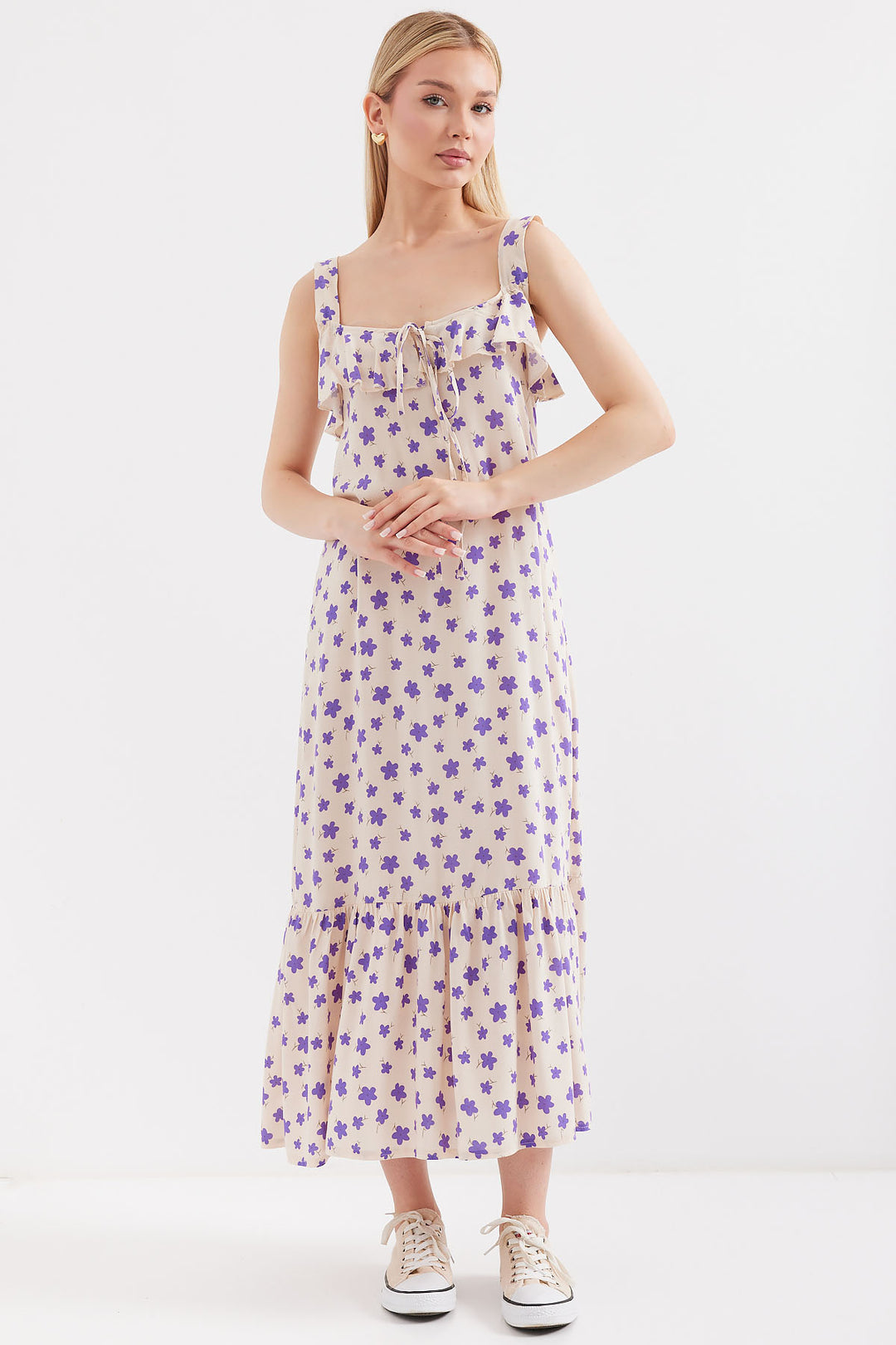 Bigdart 2237 Robe en viscose à bretelles imprimée - Lilas