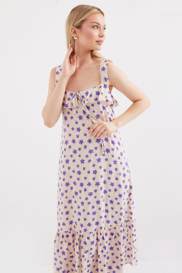 Bigdart 2237 Robe en viscose à bretelles imprimée - Lilas