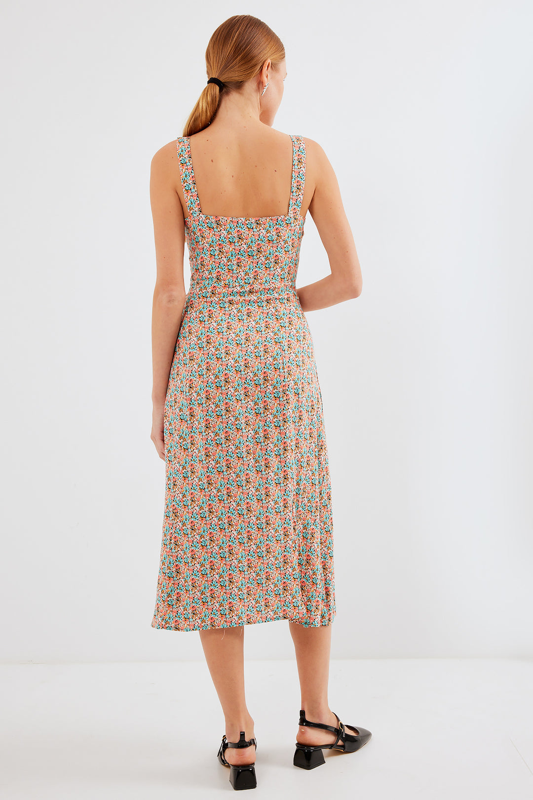 Bigdart 2282 Robe en viscose à bretelles avec fente - Multicolore