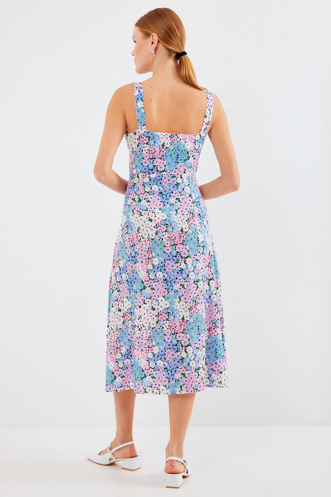 Bigdart 2282 Robe en viscose à bretelles fendues - Bleu