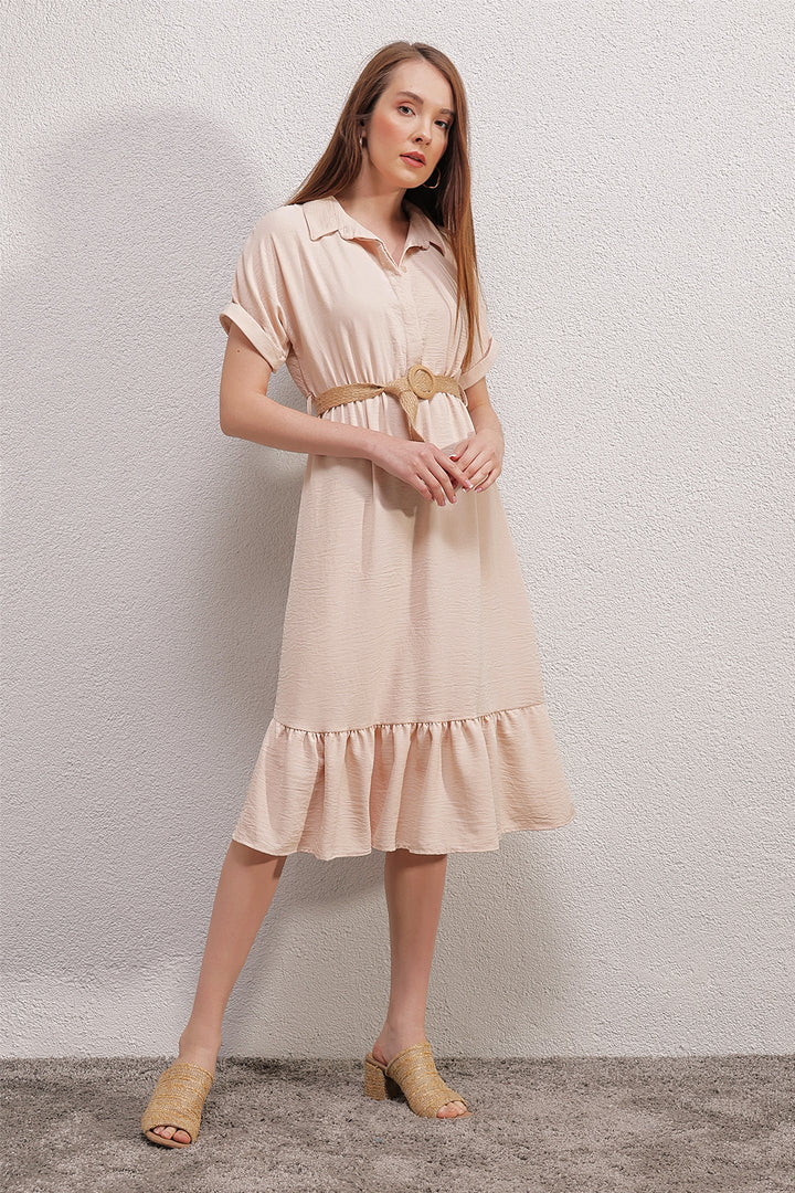 Bigdart Robe Ceinturée Bigdart 2292 - Crème