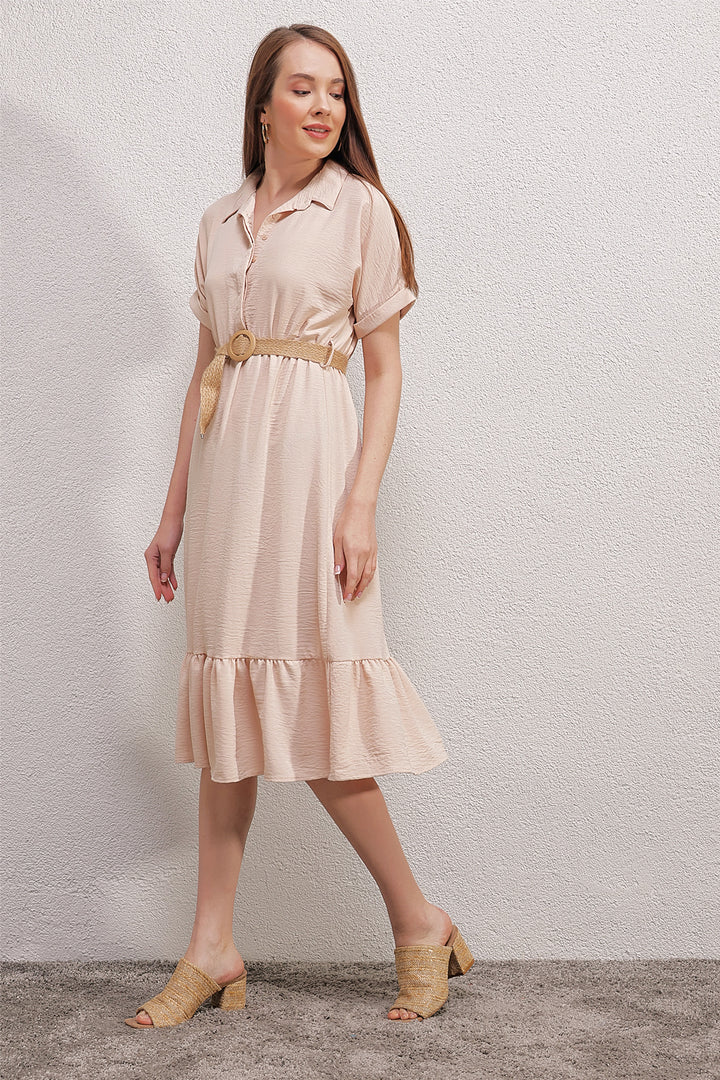 Bigdart Robe Ceinturée Bigdart 2292 - Crème