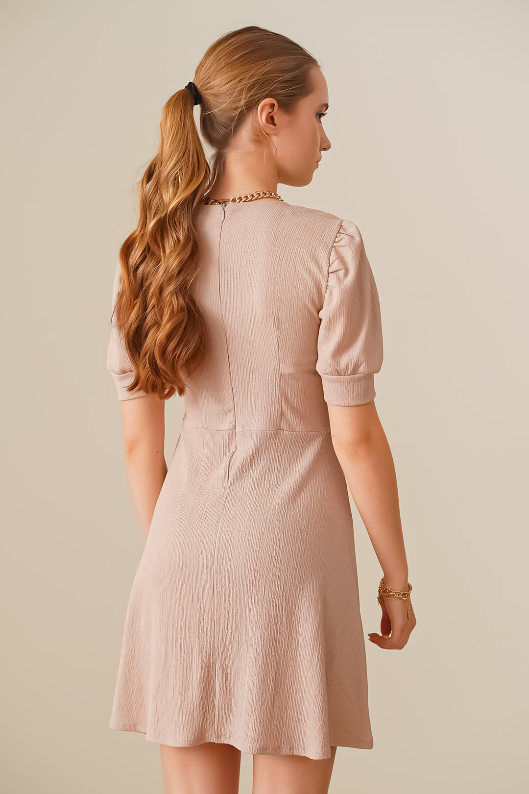 Bigdart 2339 Robe Tricot Col Carré - Biscuit