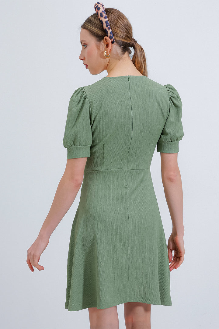 Bigdart Robe mini en tricot à encolure carrée vert d'eau pour femme