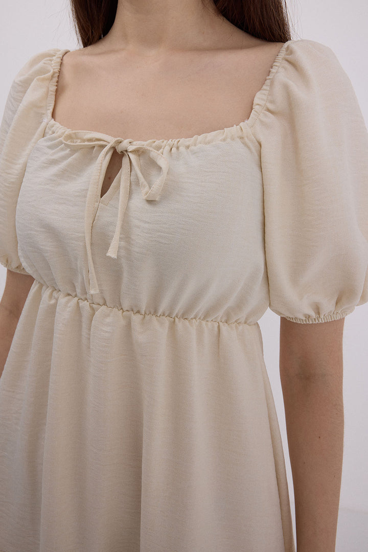 Bigdart Robe Évasée en Lin Beige Femme 2351