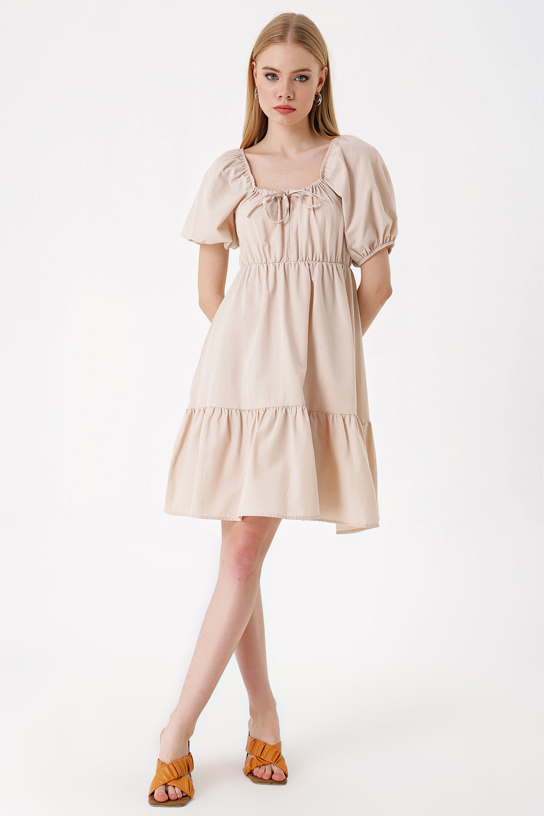 Bigdart 2351 Robe Popeline Évasée - Beige